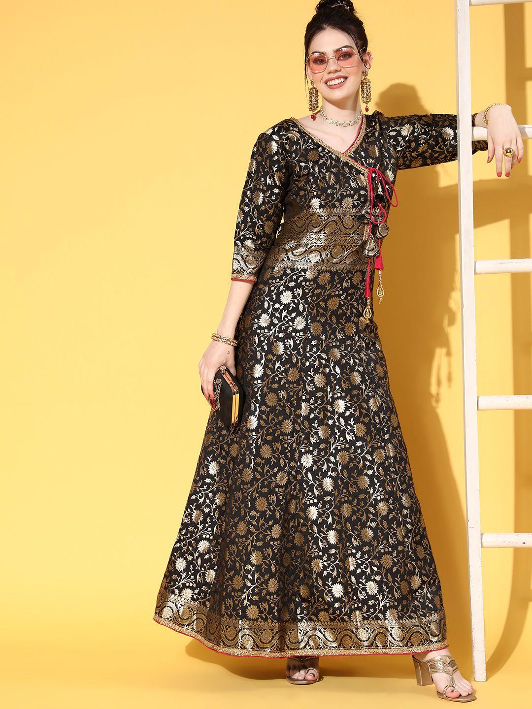 chhabra-555-women-classy-black-jacquard-brocade-ethnic-dress