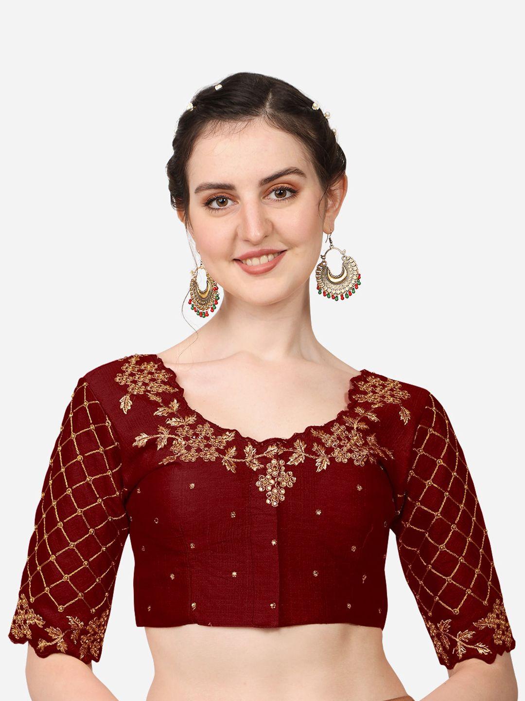 sumaira-tex-women-maroon-&-gold-toned-embroidered-silk-saree-blouse