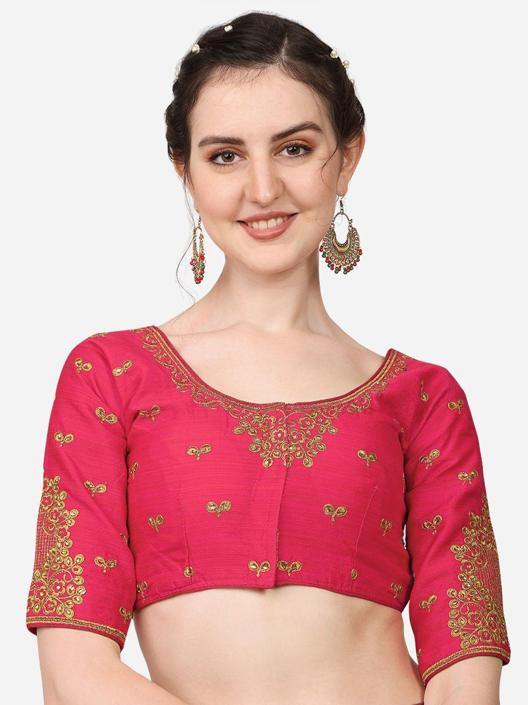 sumaira-tex-women-orange-colored-embroidered-silk-readymade-saree-blouse
