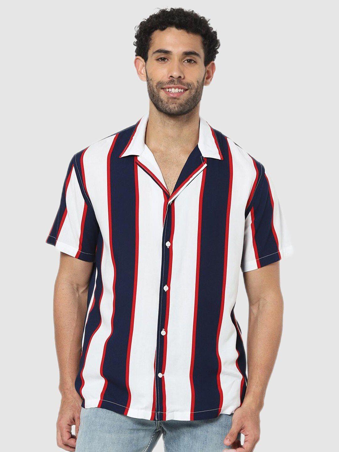 celio-men-white-classic-striped-casual-shirt