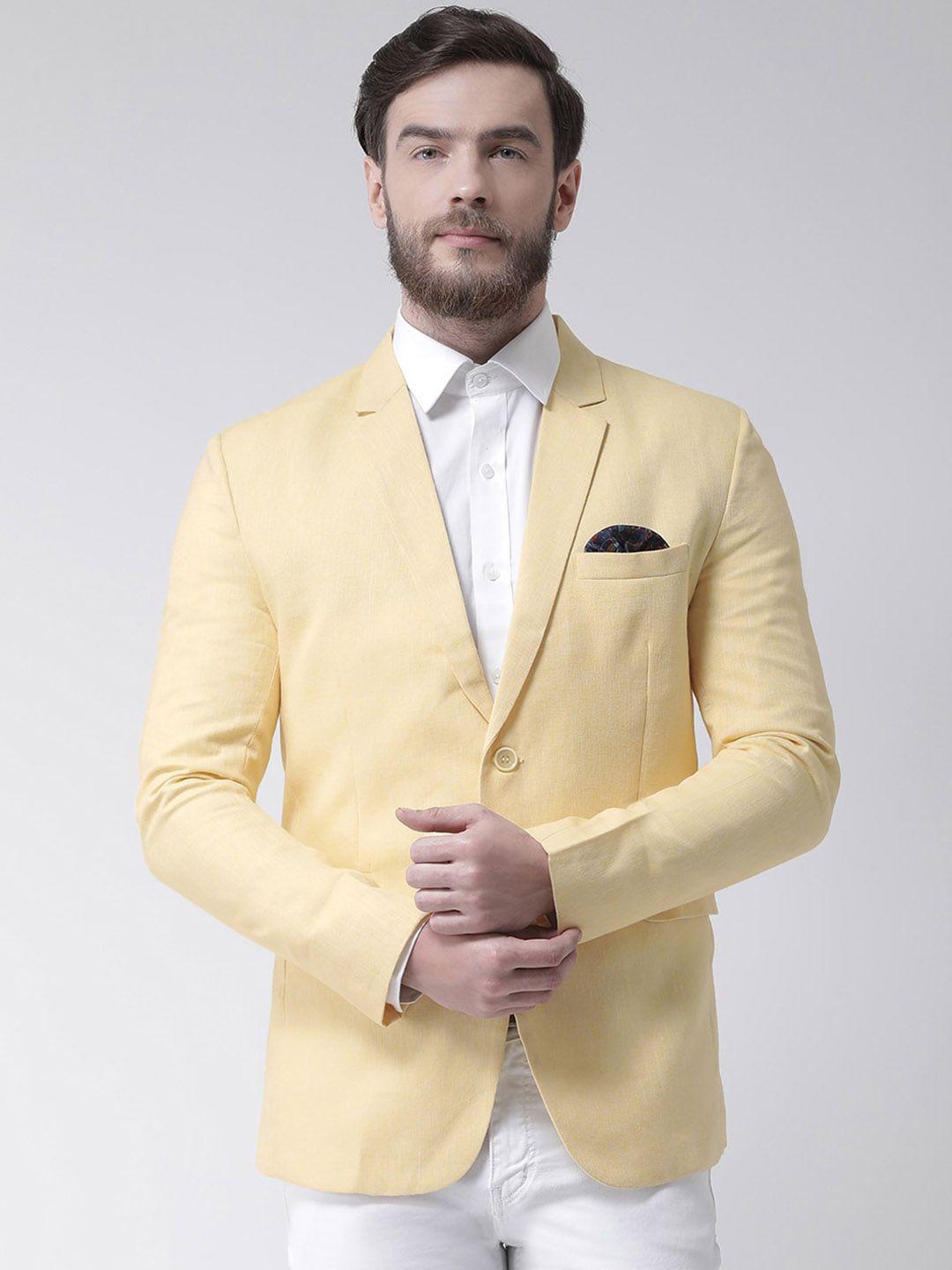 hangup-men-yellow-solid-single-breasted-linen-formal-blazer