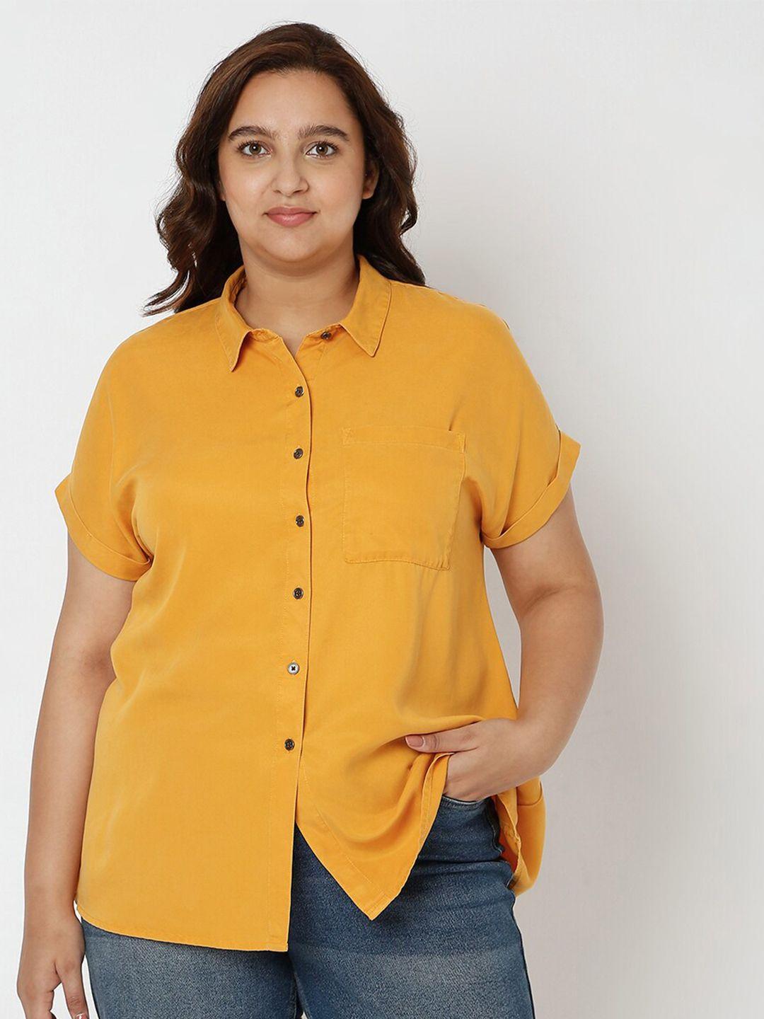 vero-moda-curve-women-yellow-casual-shirt