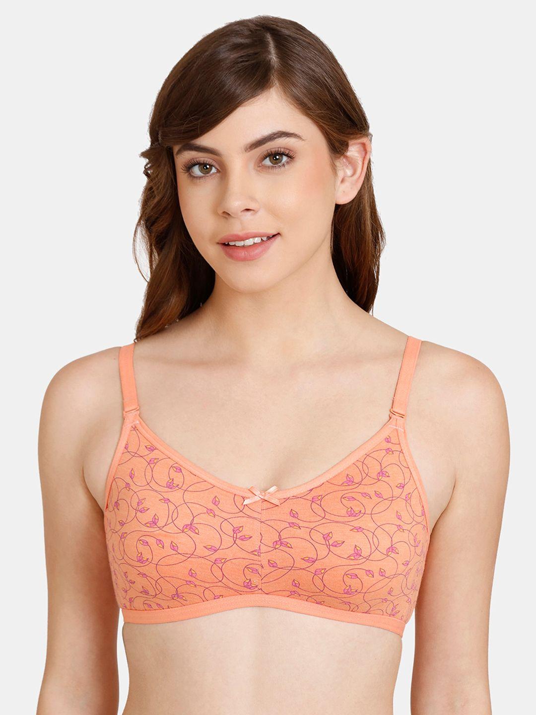 rosaline-by-zivame-orange-floral-non-padded-&-non-wired-bra