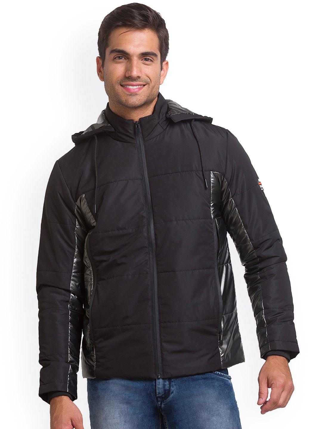 being-human-men-black-solid-padded-jacket