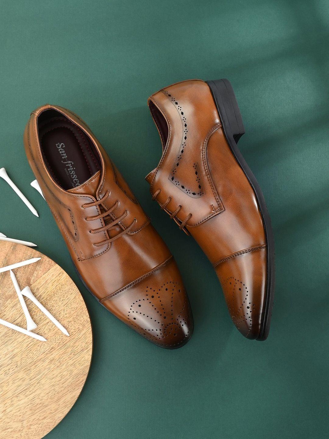 san-frissco-men-tan--faux-leather-formal-brogue-shoes