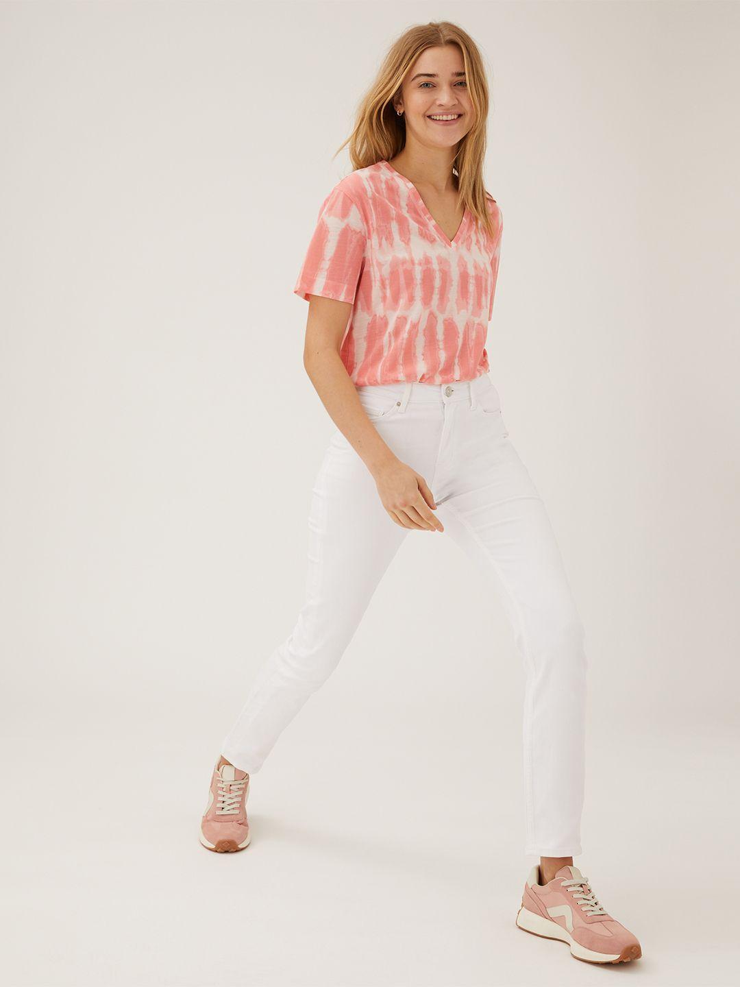marks-&-spencer-pink-tie-and-dye-print-top