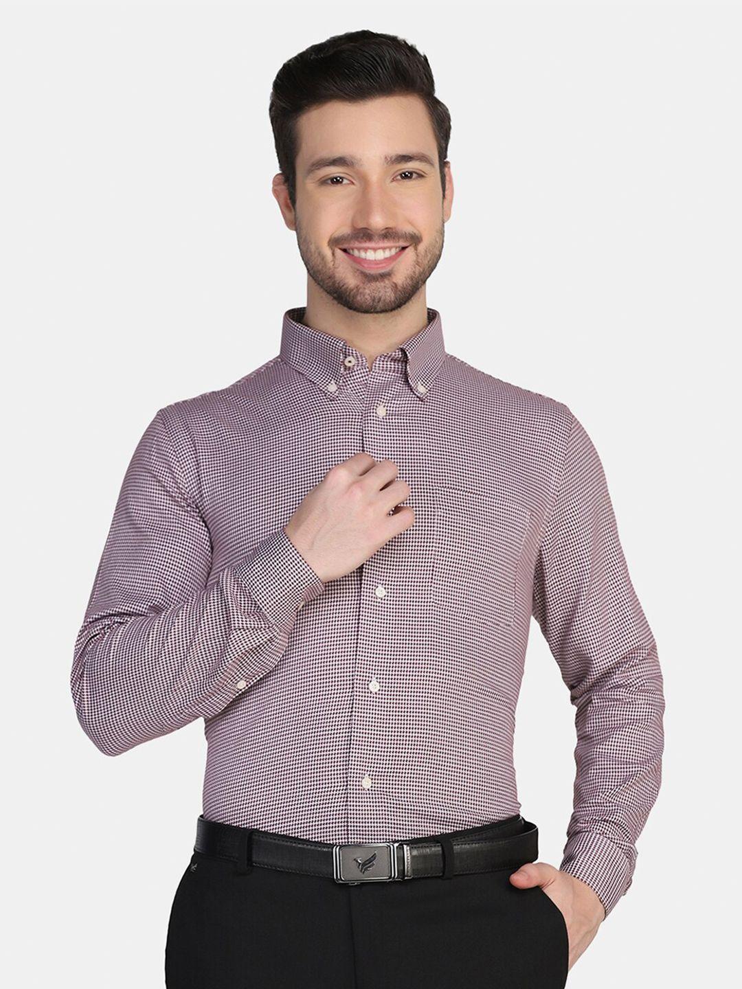 blackberrys-men-maroon-slim-fit-micro-checks-checked-casual-shirt
