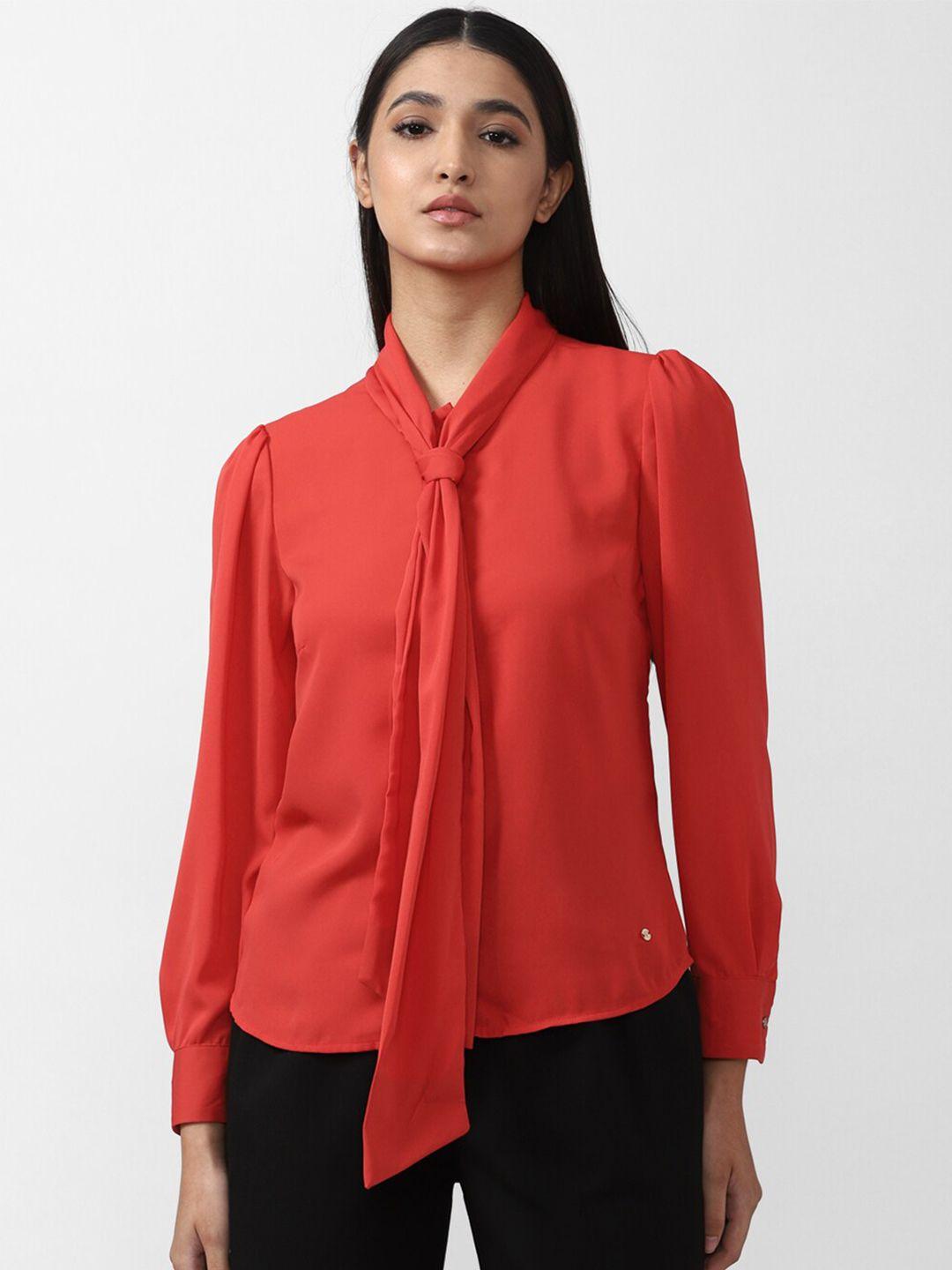 van-heusen-woman-women-red-casual-shirt