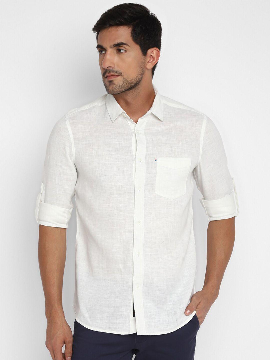 red-chief-men-white-slim-fit-pure-linen-casual-shirt