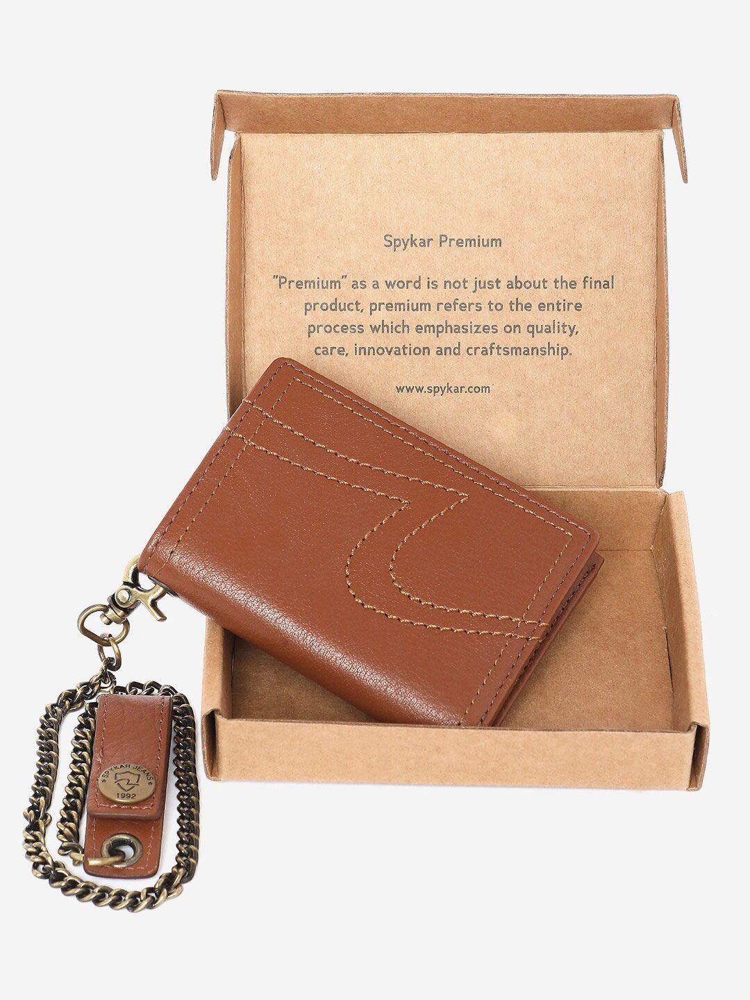 spykar-men-brown-leather-three-fold-wallet