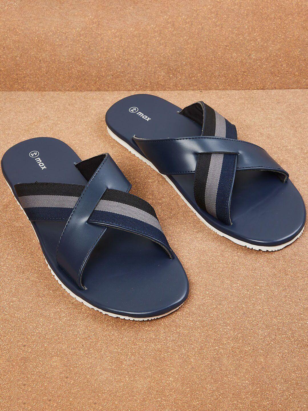 max-men-blue-&-grey-pu-comfort-sandals