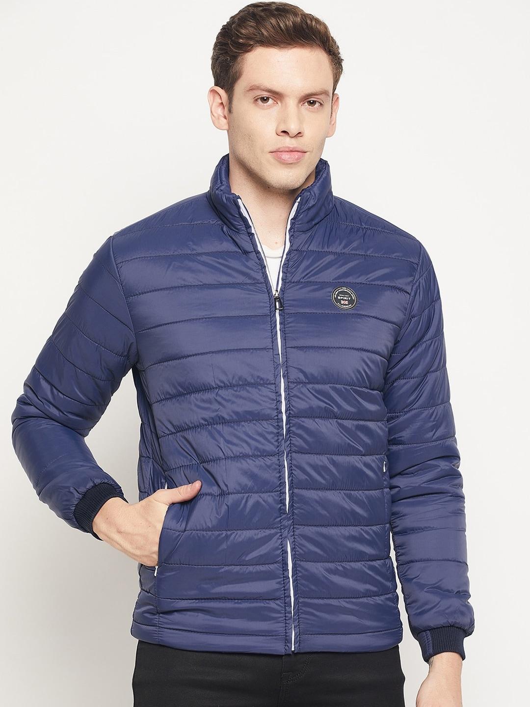 spirit-men-navy-blue-stand-collar-windcheater-and-water-resistant-padded-jacket