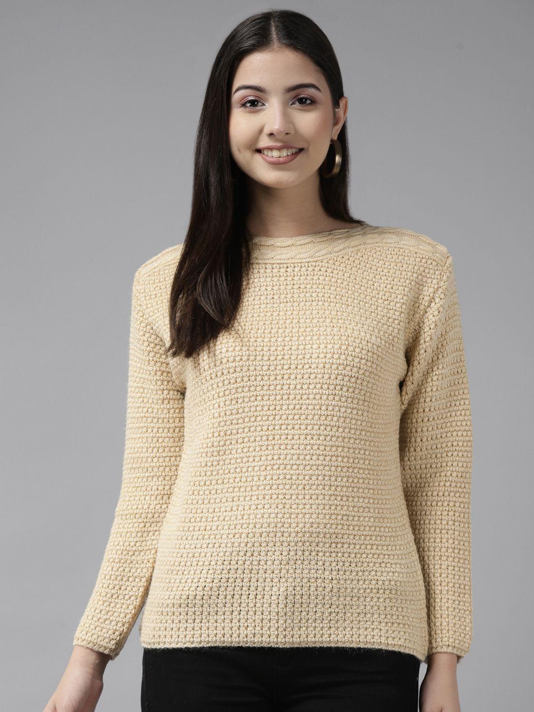 cayman-women-beige-knitted-woollen-pullover