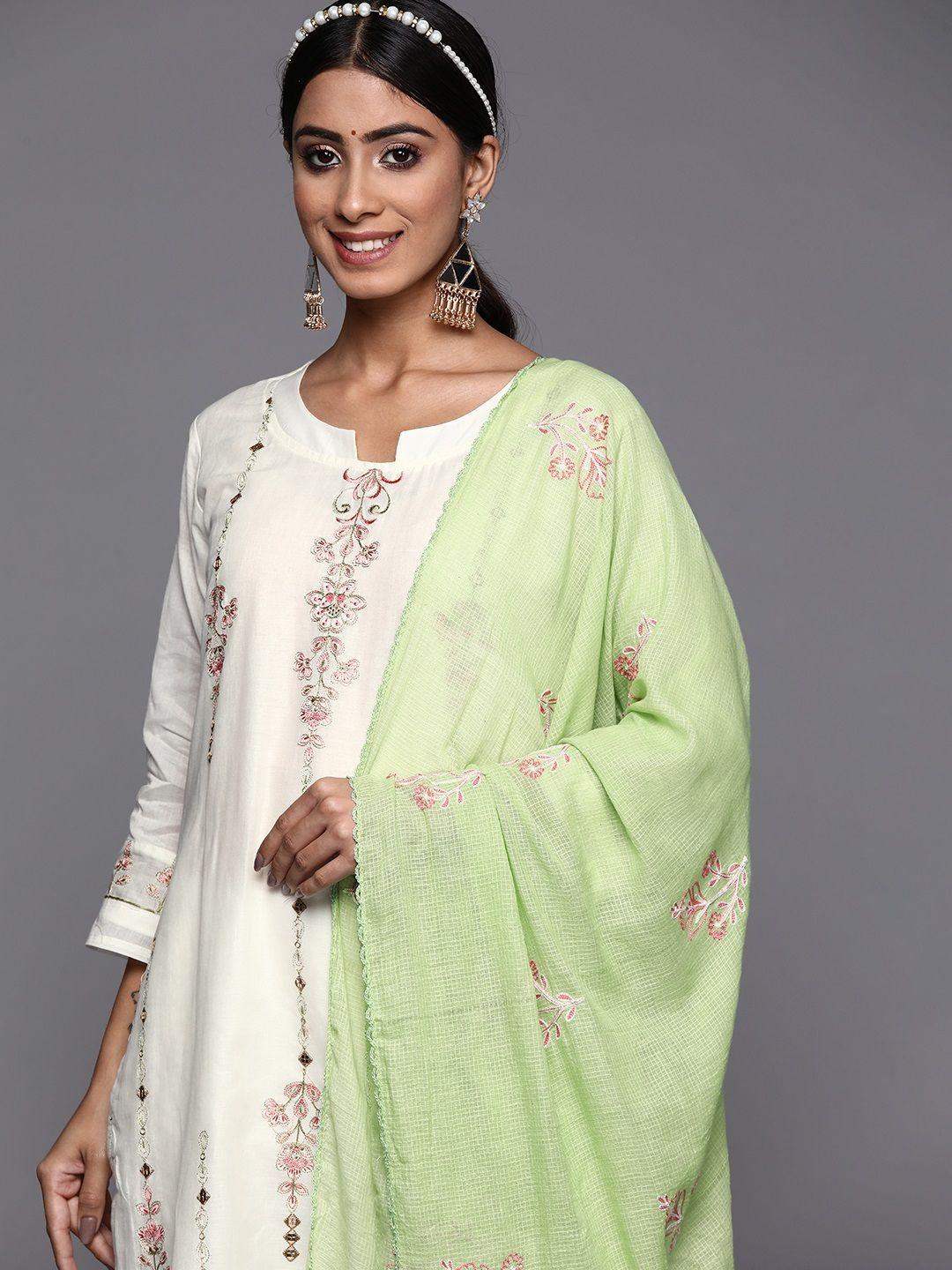 indo-era-off-white-floral-&-peach-coloured-embroidered-straight-kurta-trousers-dupatta