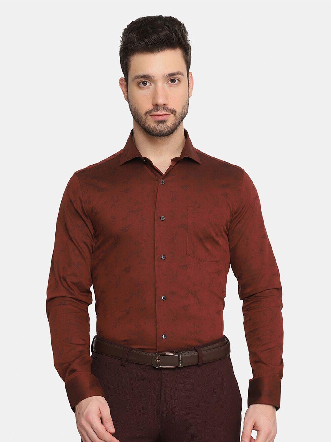 blackberrys-men-red-slim-fit-printed-formal-shirt