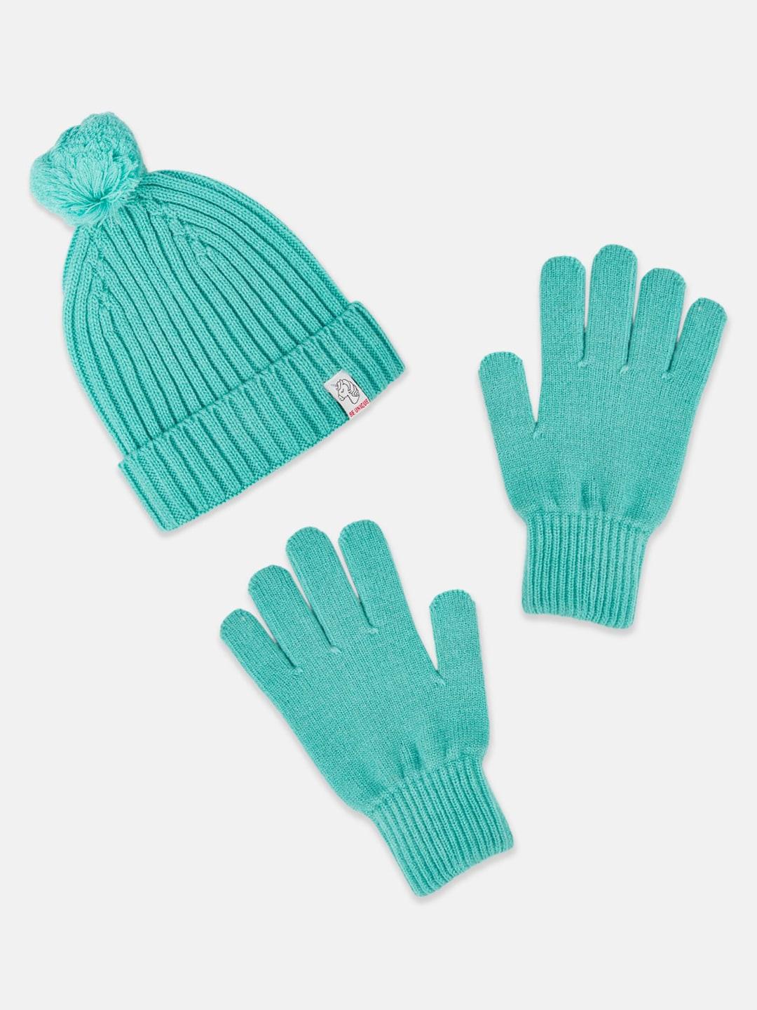 pantaloons-junior-girls-turquoise-blue-beanie-with-gloves