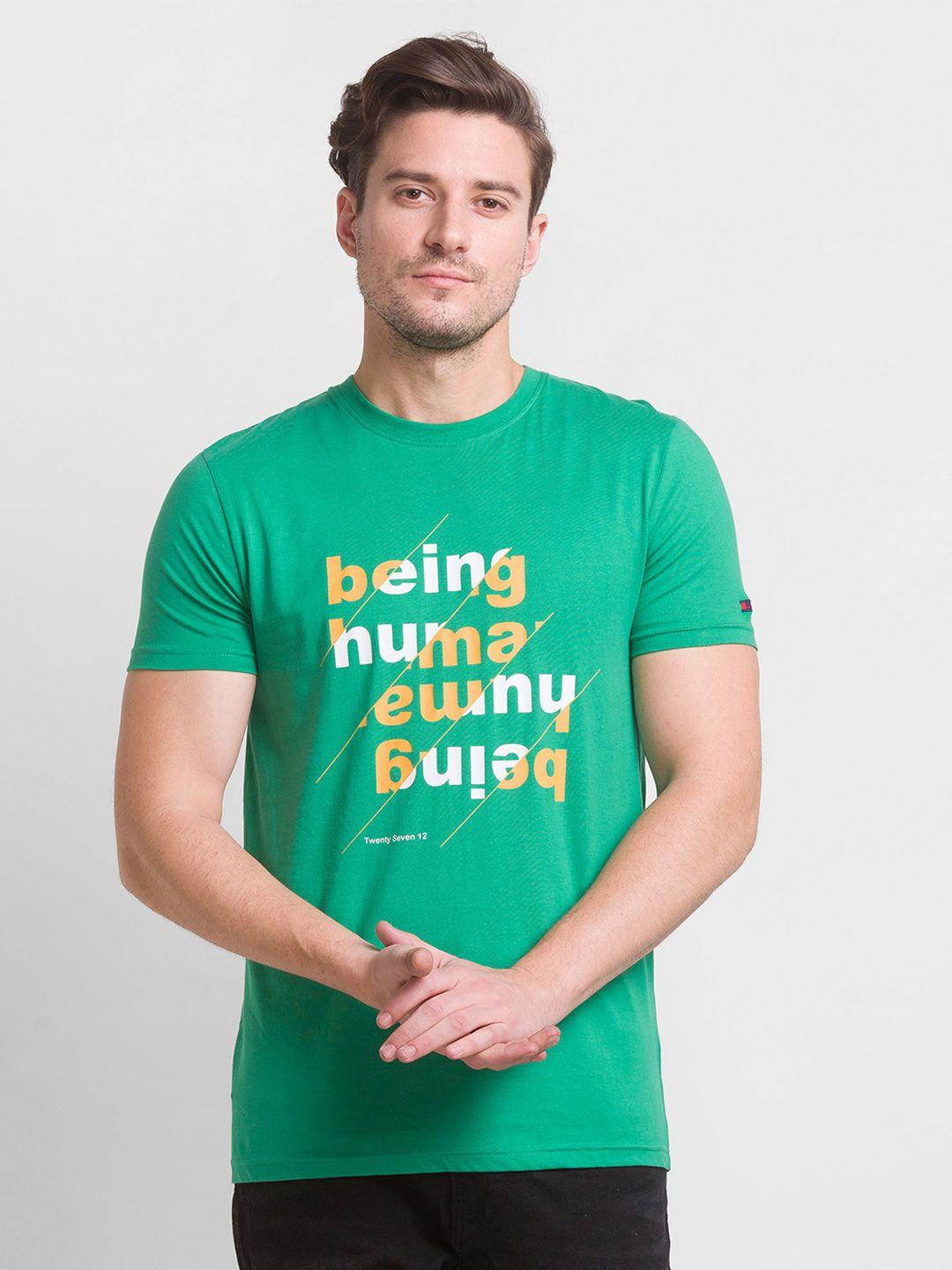 being-human-men-green-typography-printed-cotton-t-shirt