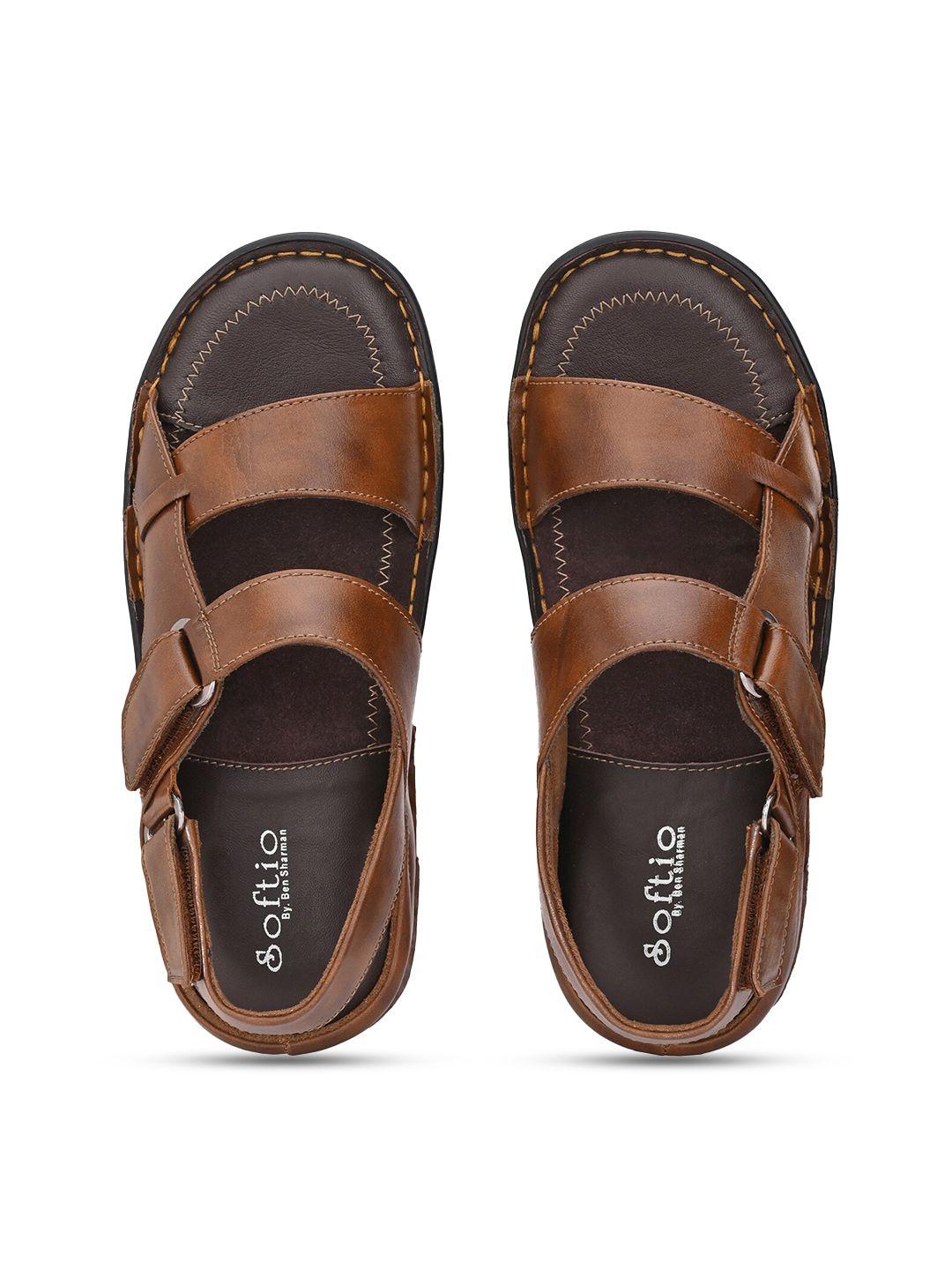 softio-men-brown-comfort-sandals