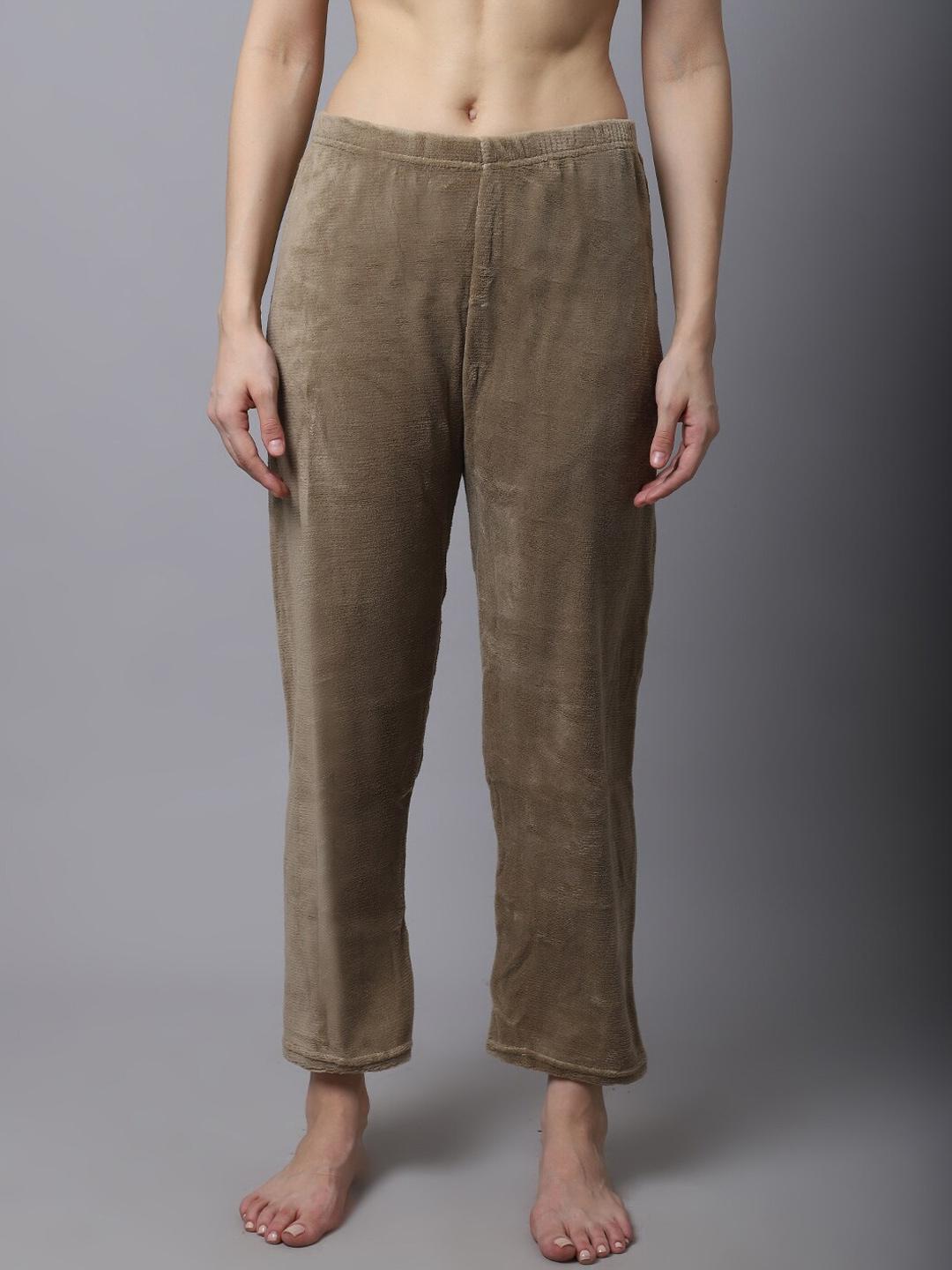 tag-7-women-olive-coloured-fur-winter-lounge-pants