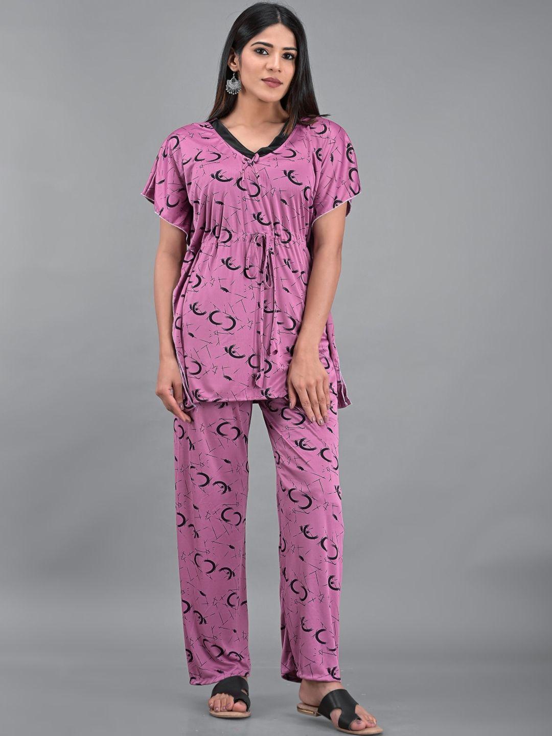 apratim-women-purple-printed-night-suit
