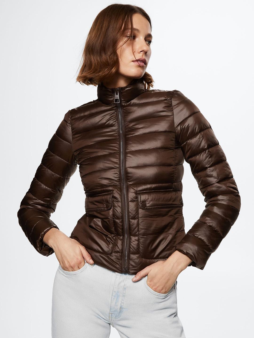 mango-women-brown-quilted-jacket