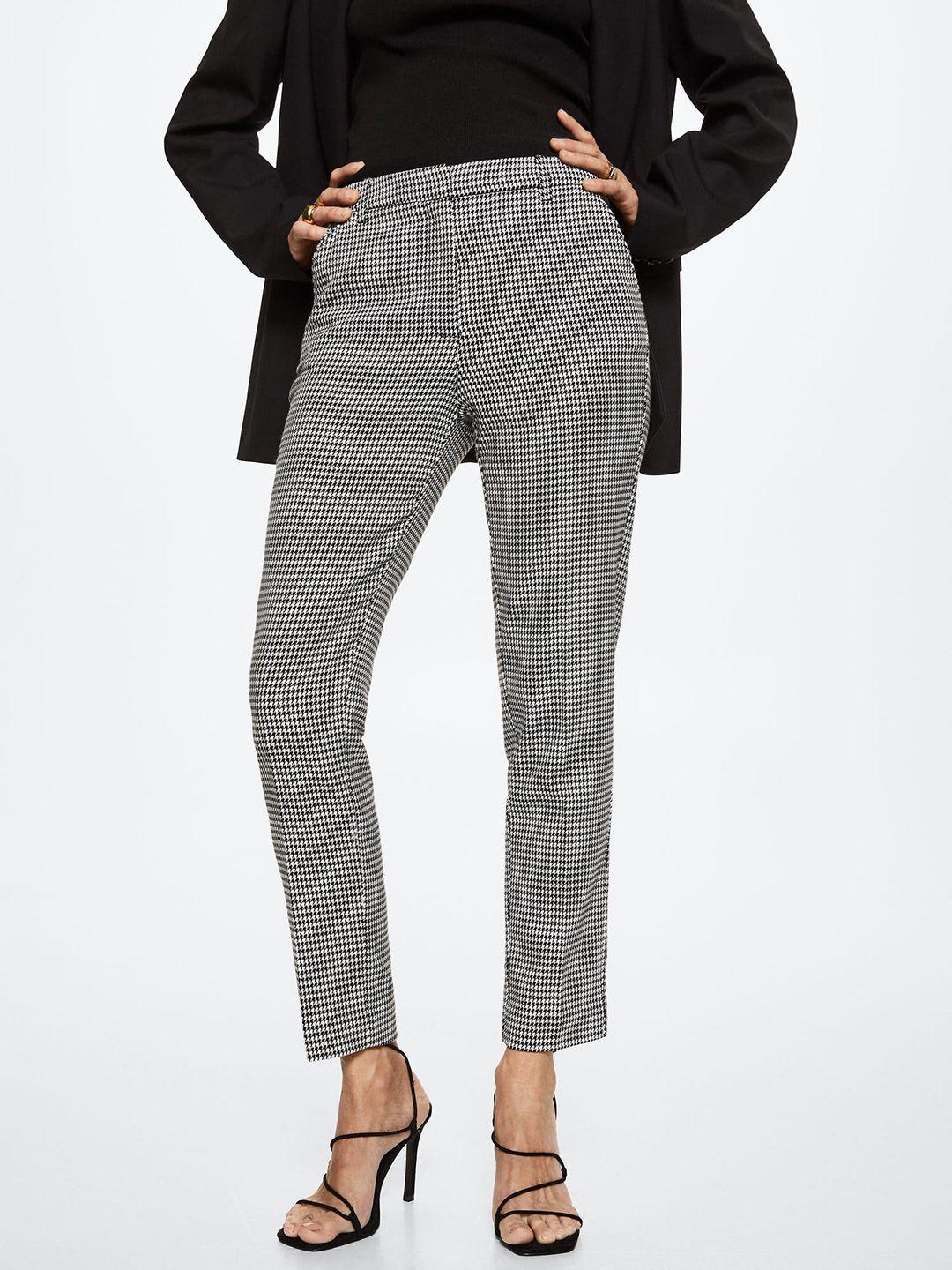 mango-women-black-&-white-checked-sustainable-trousers