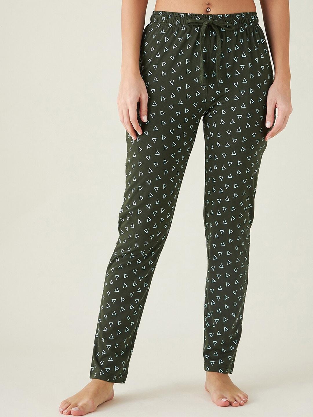 modeve-women-olive-green-printed-lounge-pants