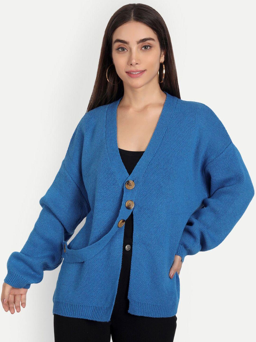 iki-chic-women-blue-cotton-wool-cardigan