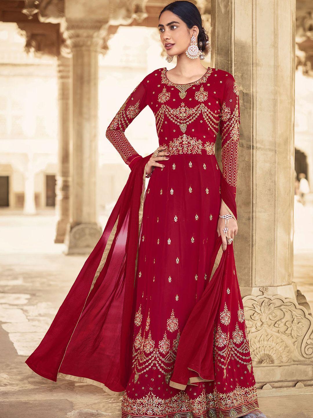 odette-women-maroon-ethnic-motifs-unstitched-embroidered-dress-material-with-dupatta