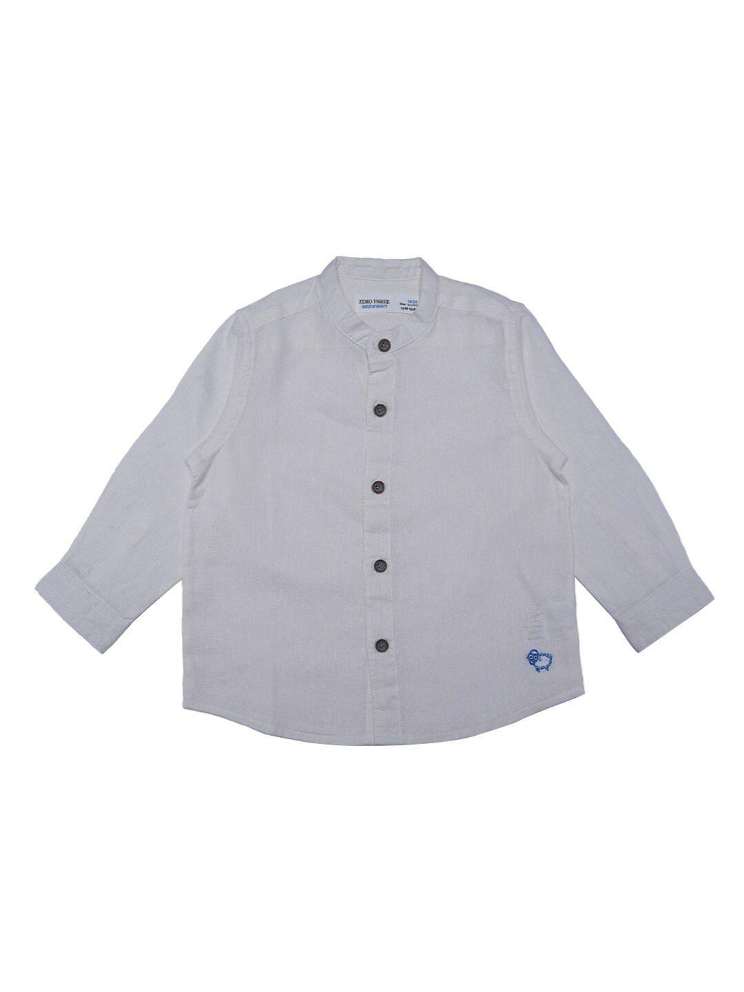 zero-three-boys-off-white-solid-mandarin-collar-custom-fit-cotton-casual-shirt