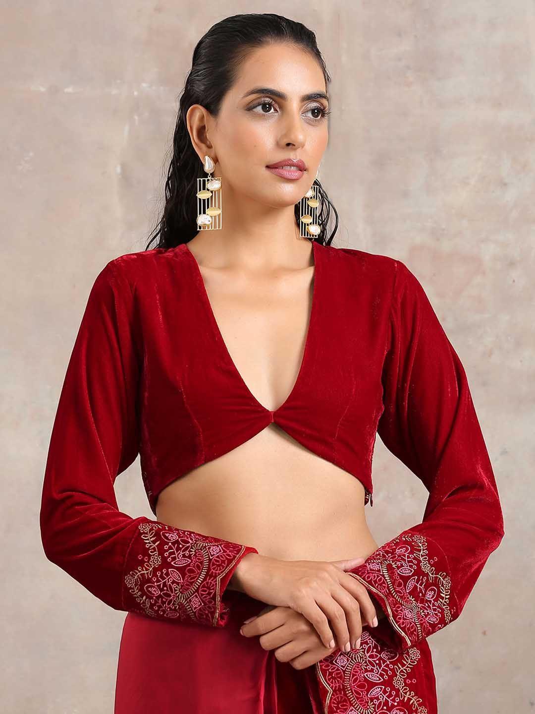 truebrowns-red-embroidered-saree-blouse