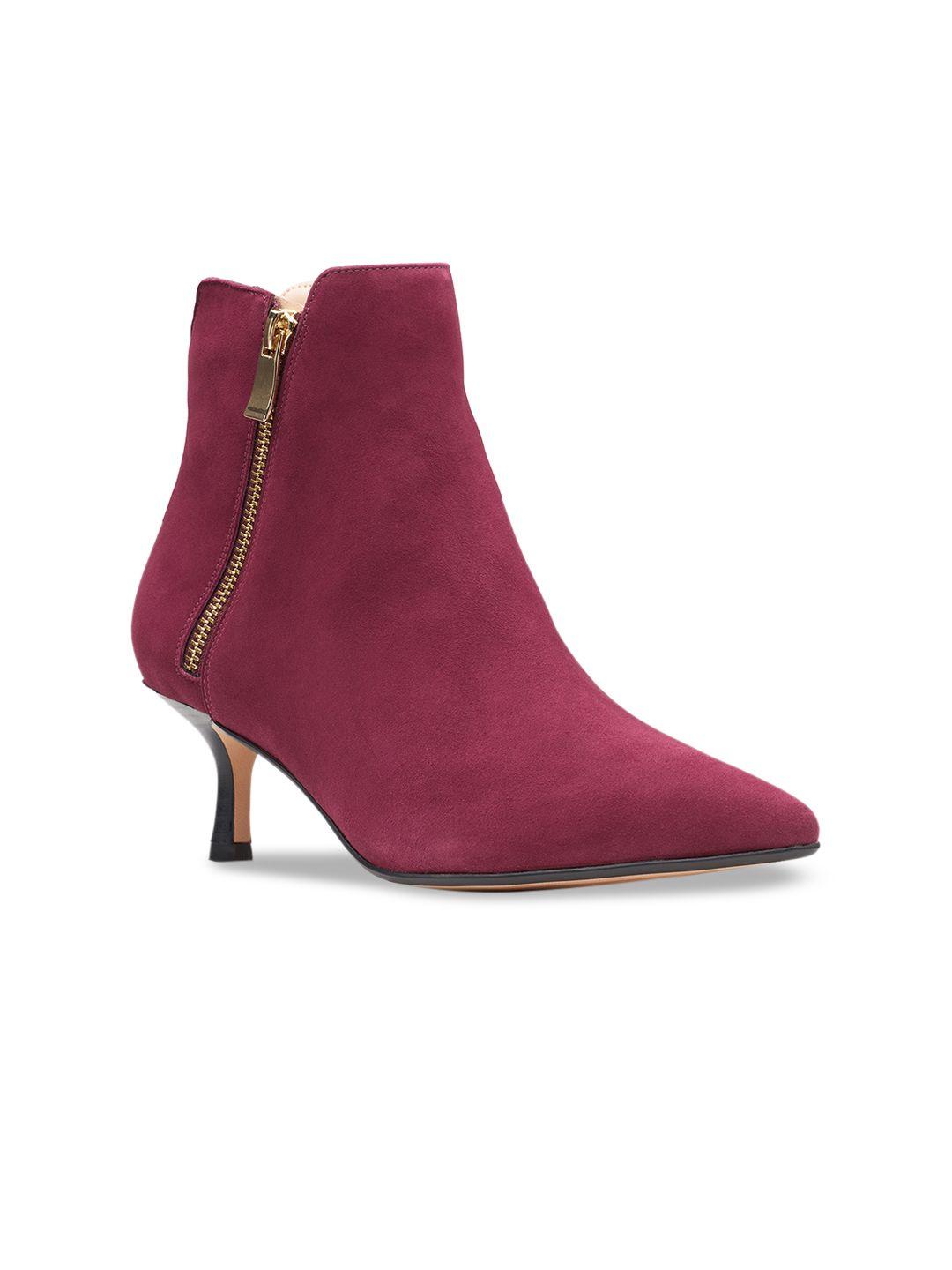 clarks-women-maroon-solid-casual-stiletto-boots