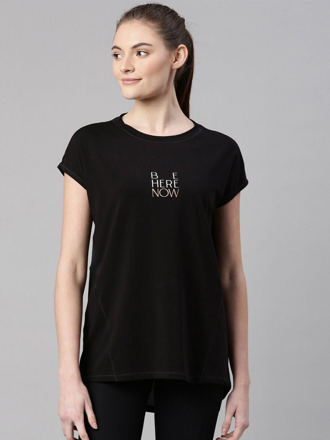 enamor-women-black-typography-extended-sleeves-antimicrobial-t-shirt