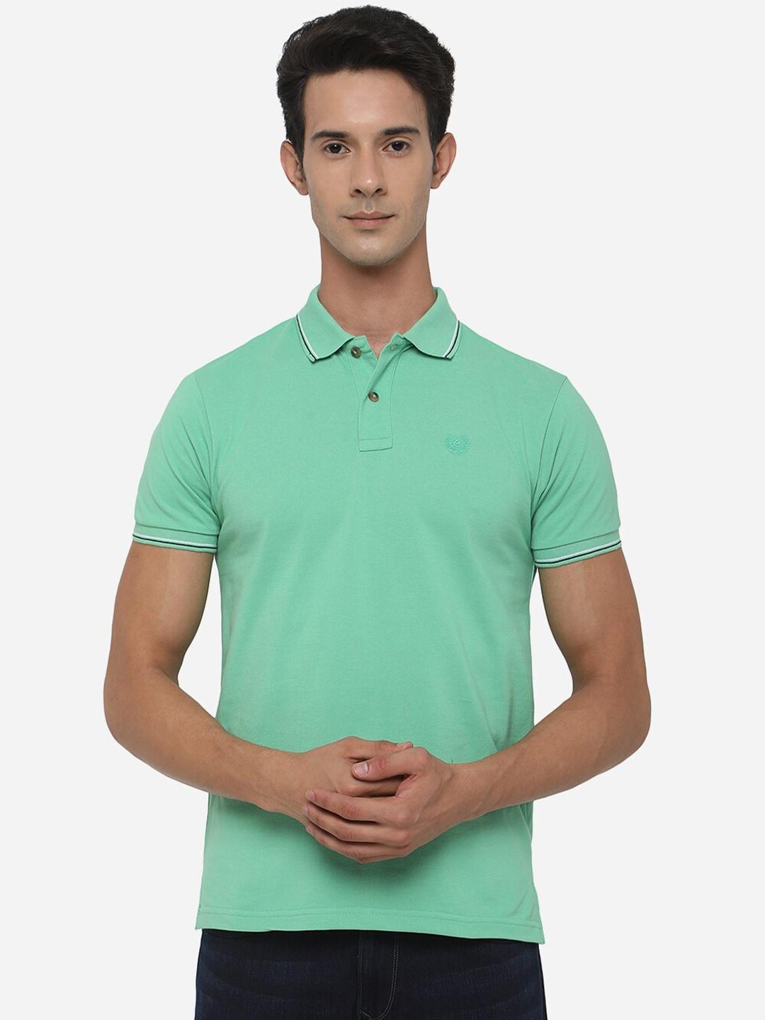 greenfibre-men-green-polo-collar-cotton-slim-fit-t-shirt