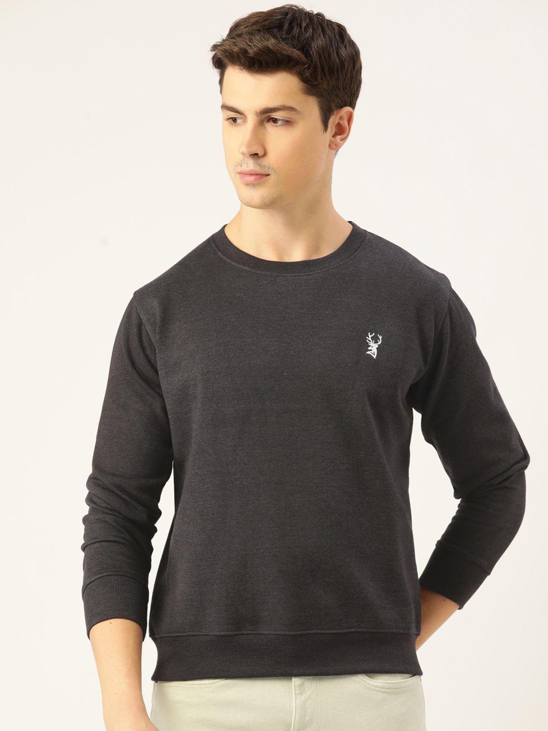 portblair-men-charcoal-grey-solid-relaxed-fit-sweatshirt