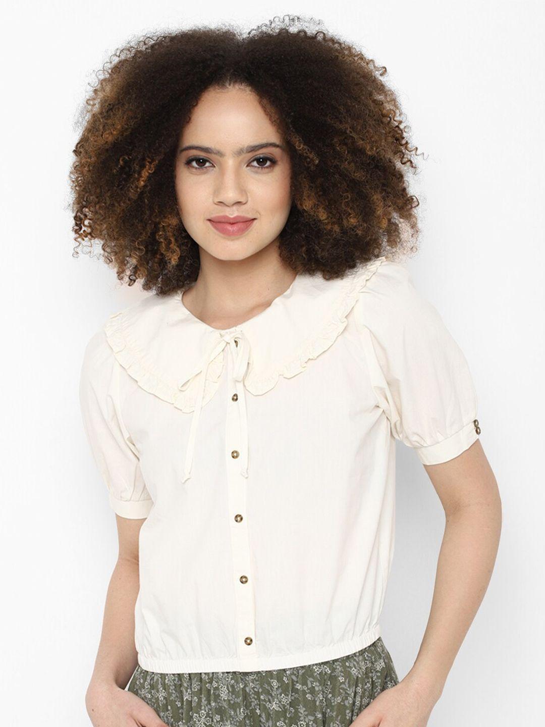 american-eagle-outfitters-women-white-peter-pan-collar-pure-cotton-shirt-style-top