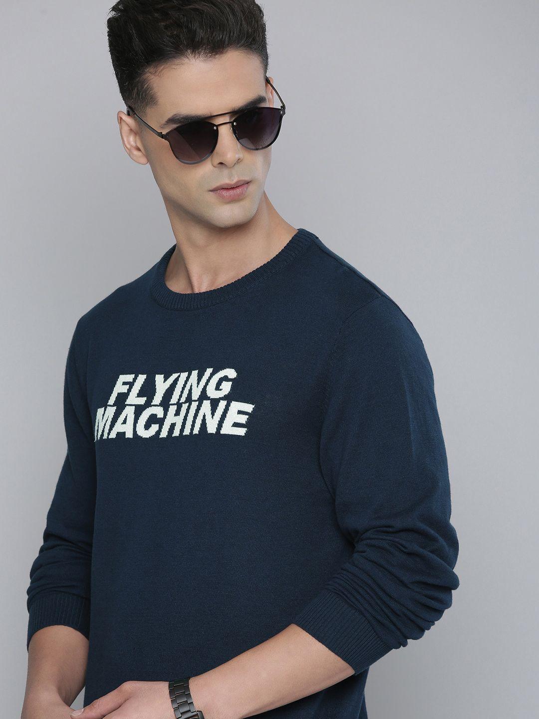 flying-machine-men-navy-blue-brand-logo-printed-pure-cotton-pullover
