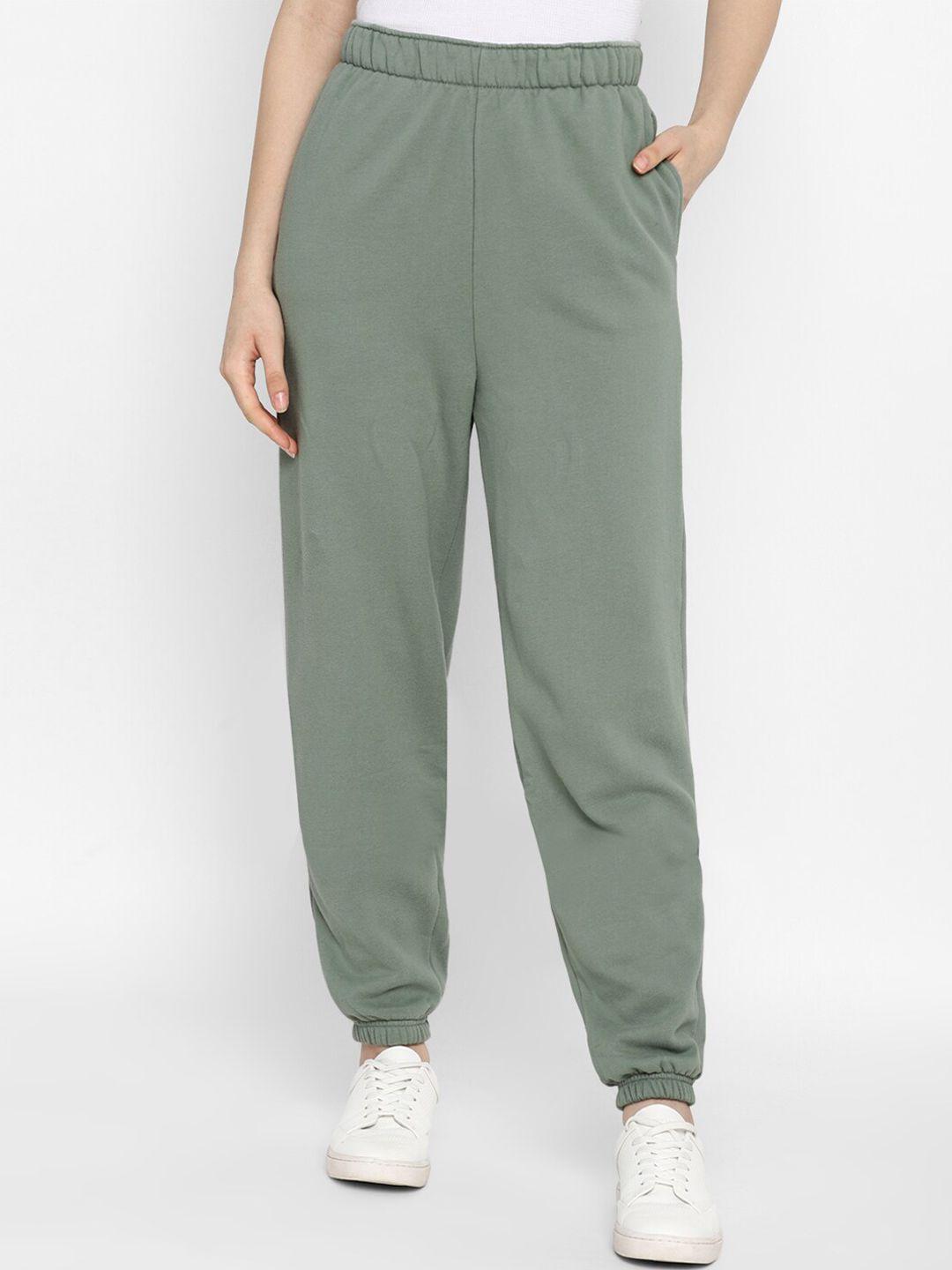 american-eagle-outfitters--women-sage-green-solid-track-pants