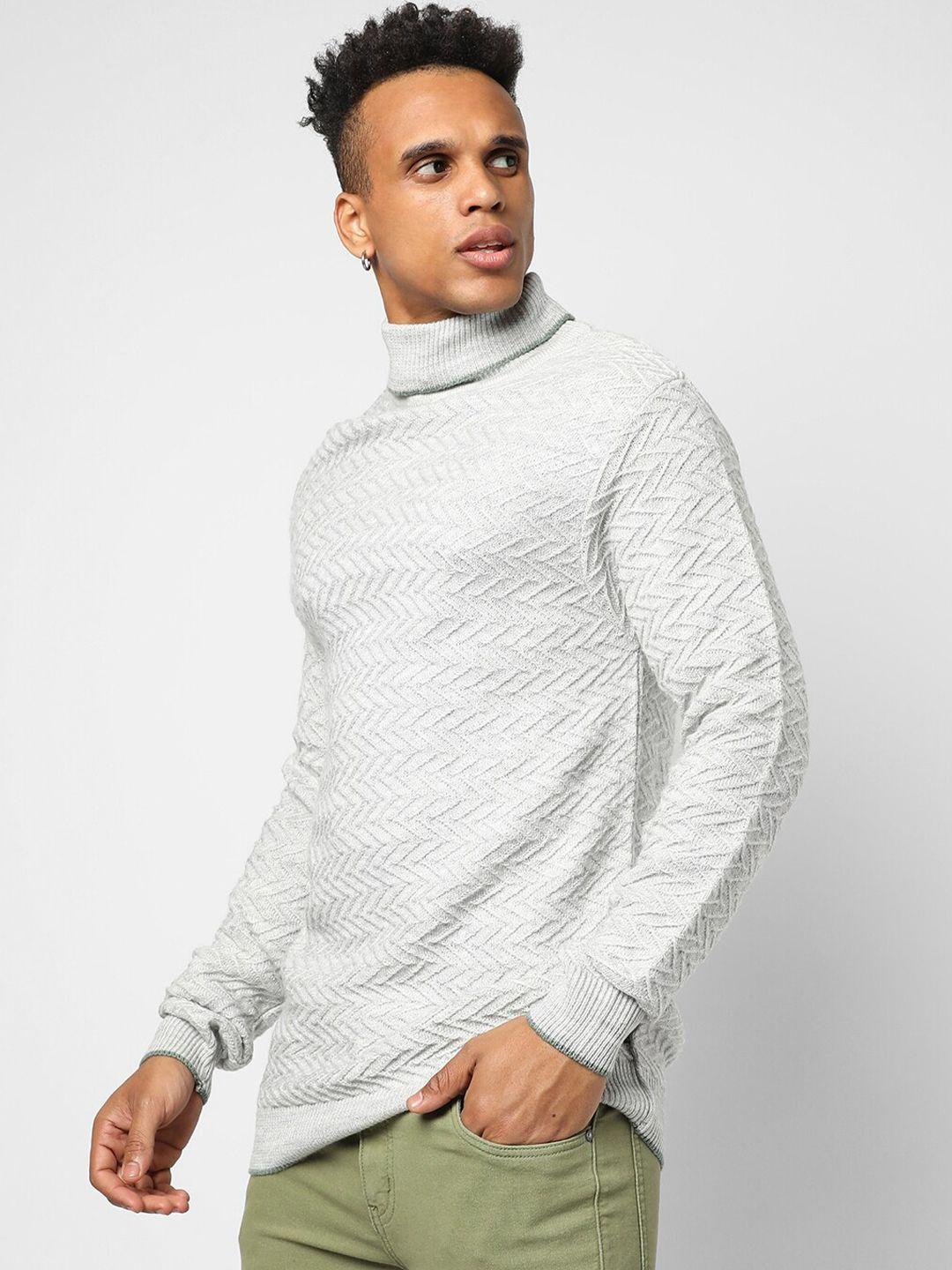 campus-sutra-men-grey-melange-cable-knit-pullover-sweater