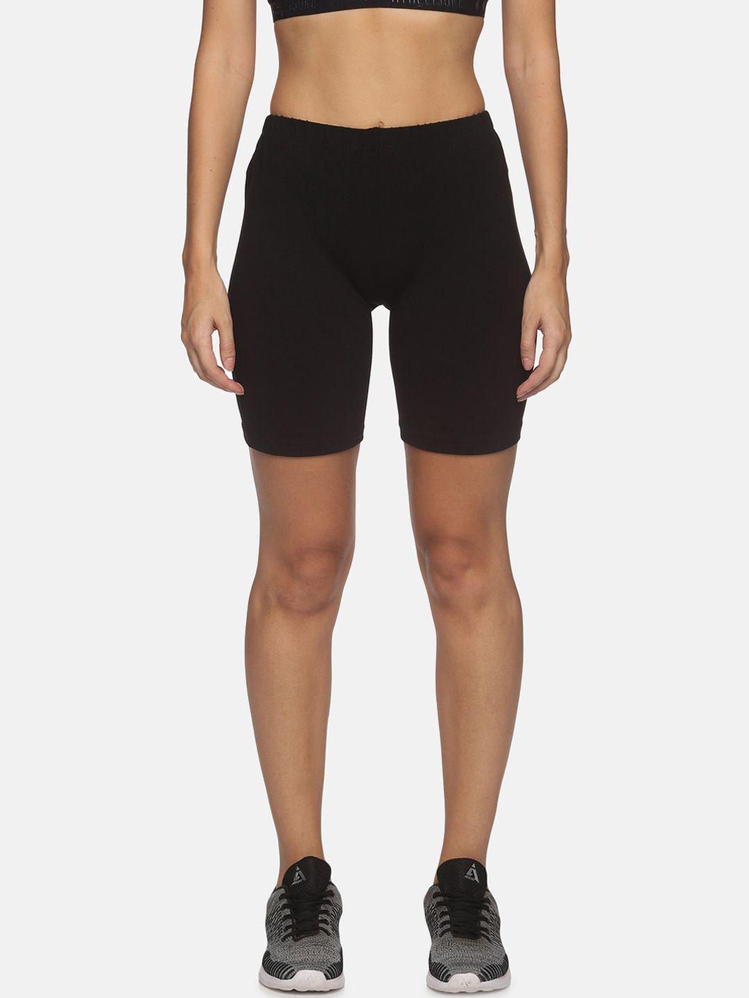 not-yet-by-us-women-black-slim-fit-outdoor-sports-shorts
