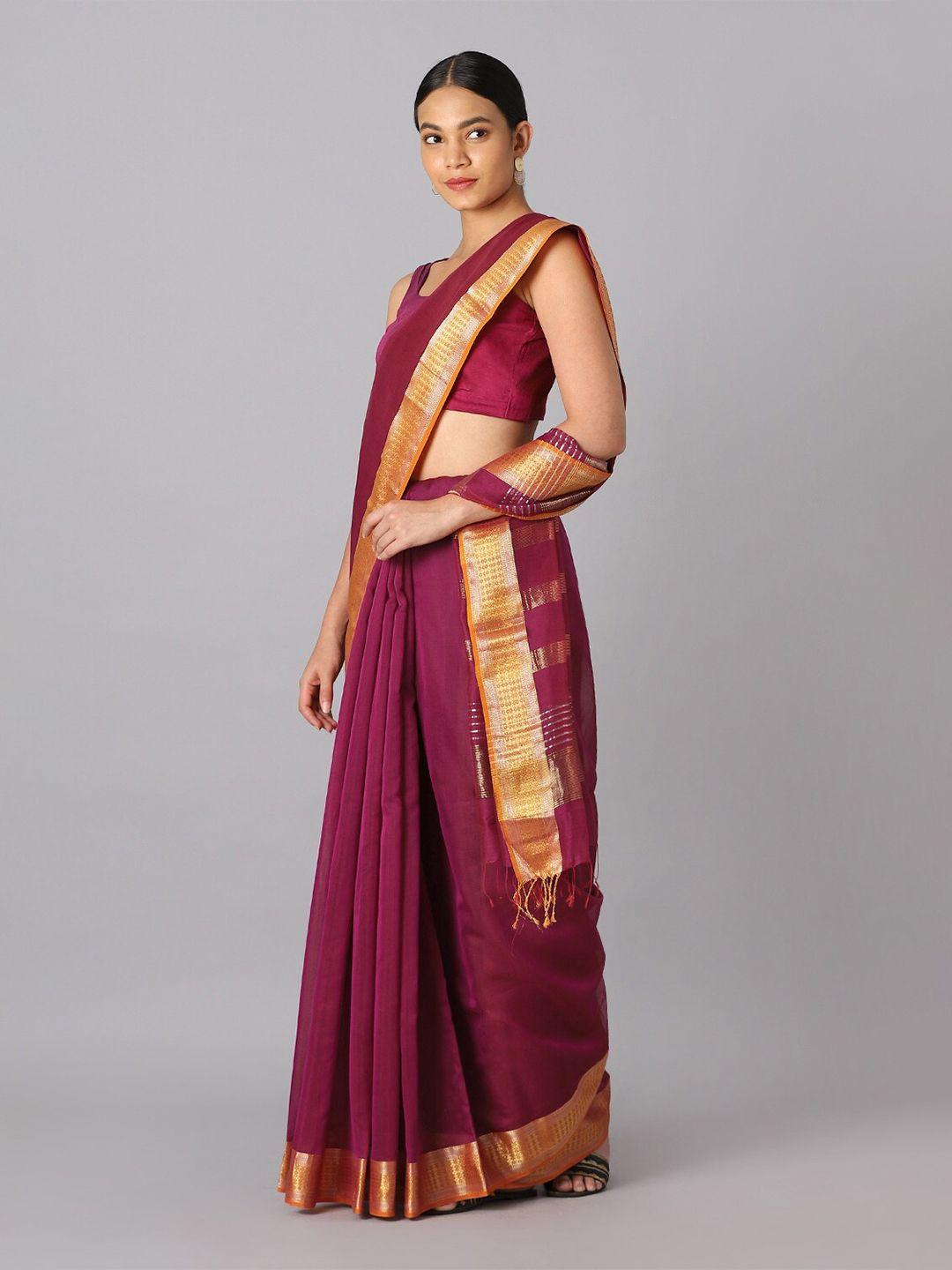 taneira-pink-&-gold-toned-zari-silk-cotton-maheshwari-saree