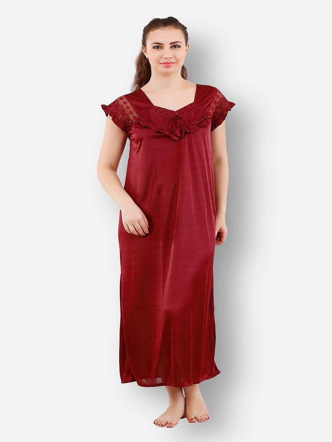 romaisa-women-maroon-solid-lace-detail-2-piece-satin-maxi-wrap-nightdress