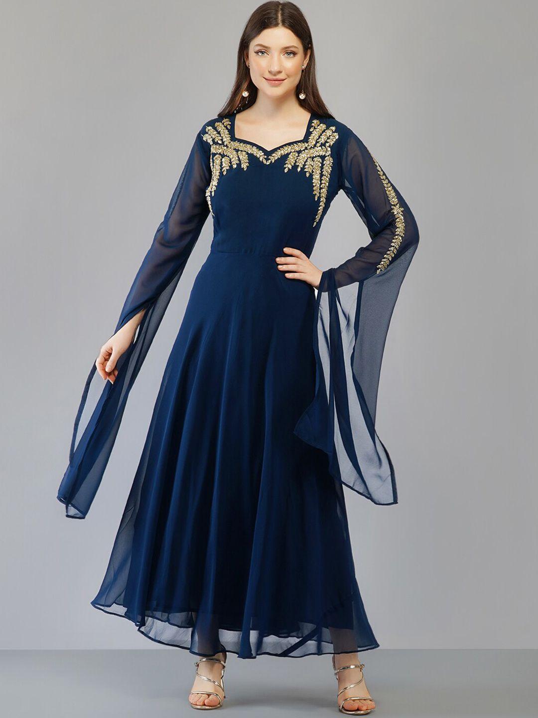 ziva-fashion-women-blue-embellished-flared-sleeves-georgette-maxi-dress