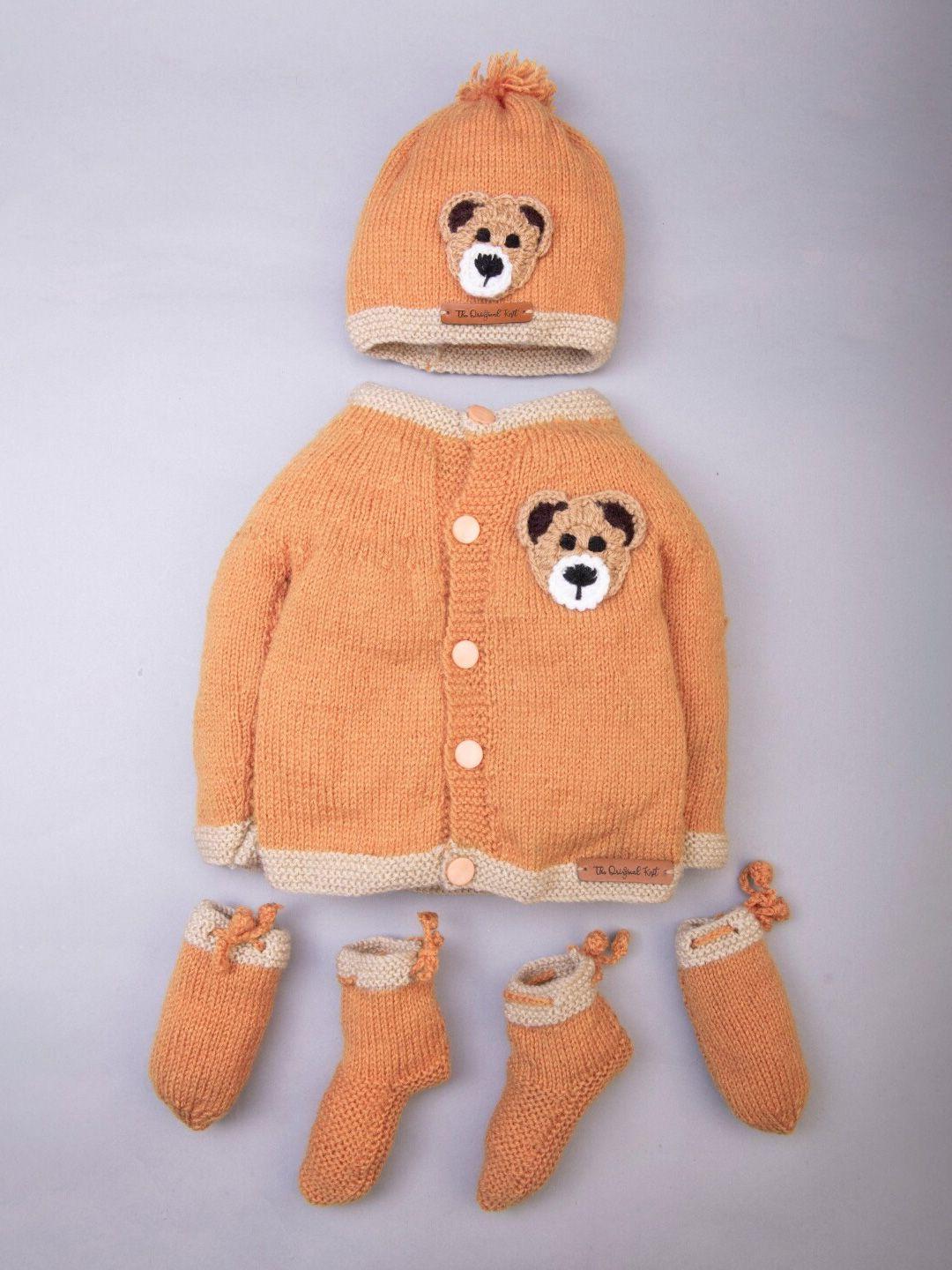 the-original-knit-unisex-kids-brown-&-beige-cardigan-set