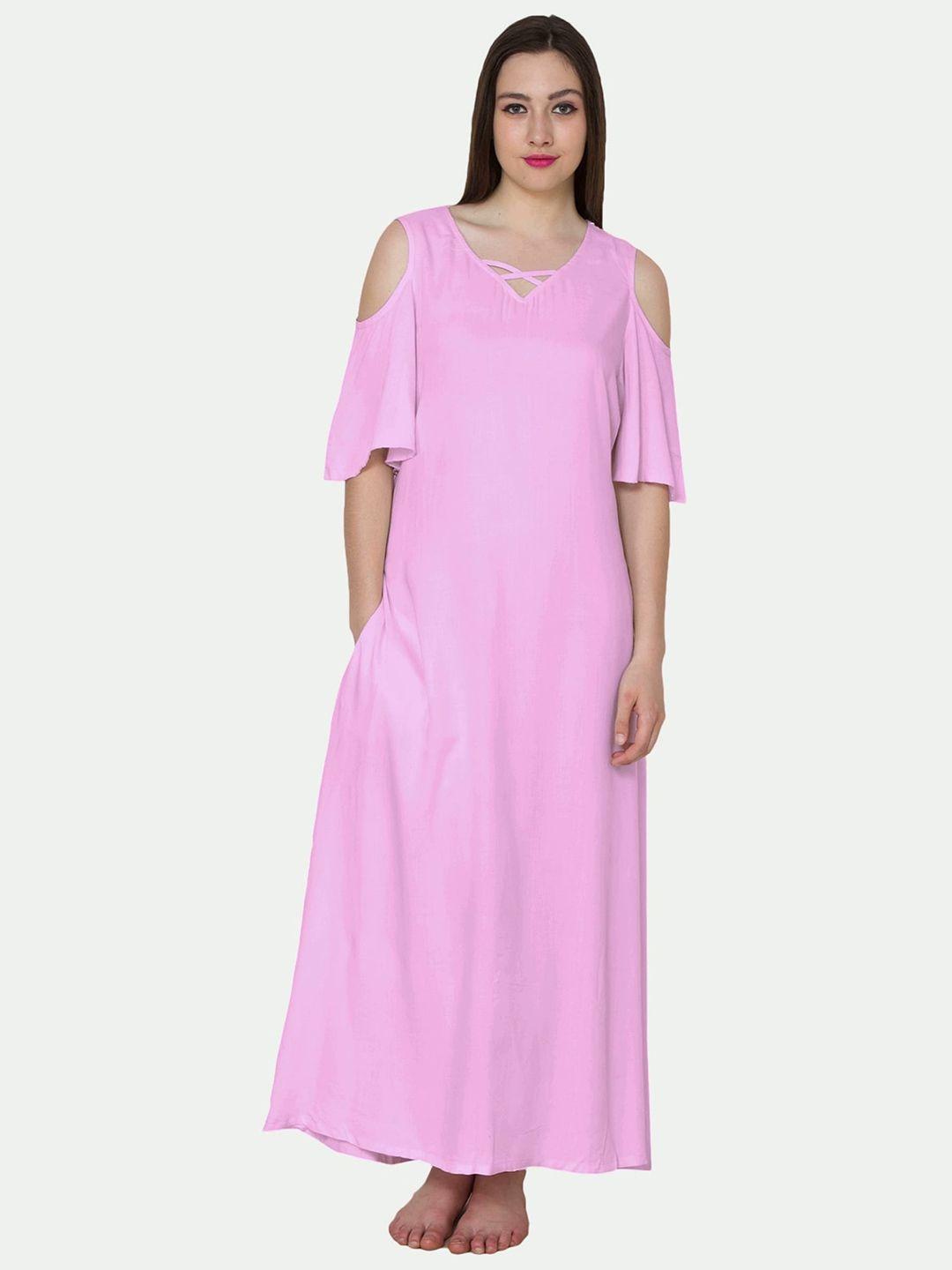 patrorna-women-solid-v-neck-cotton-blend-maxi-dress