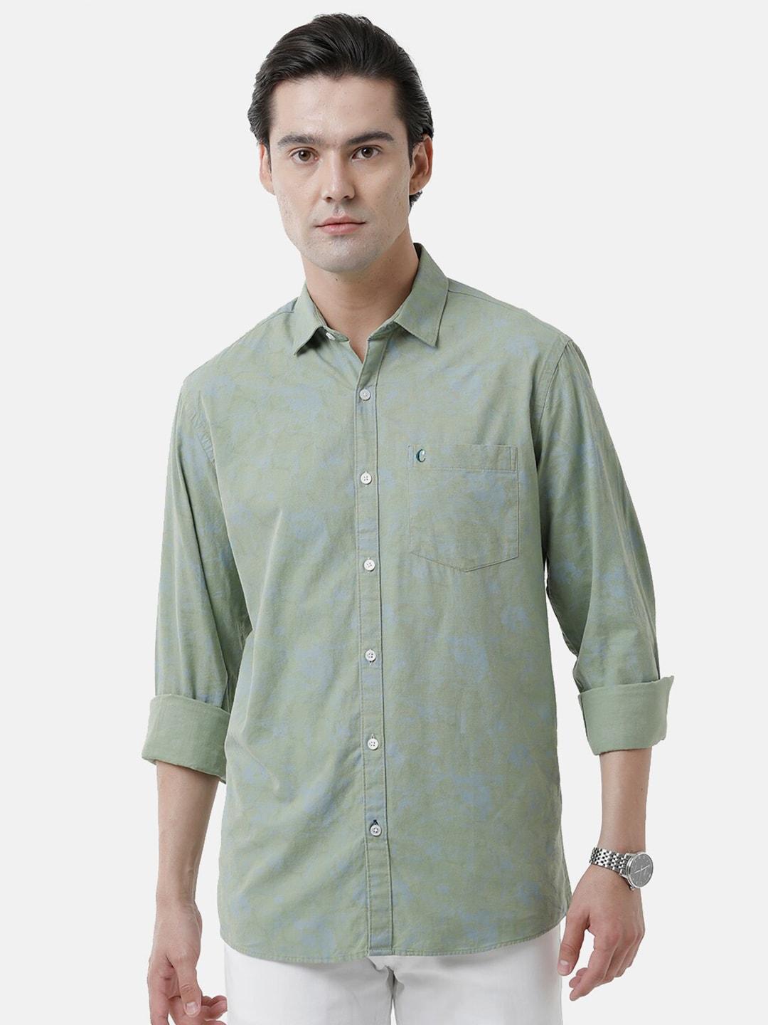 cavallo-by-linen-club-men-green-printed-casual-shirt