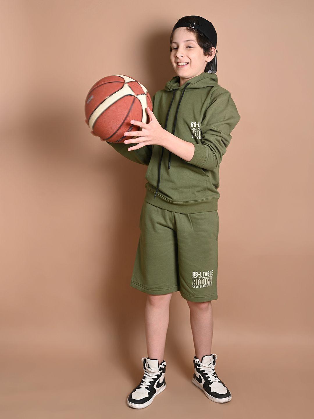 lilpicks-boys-green-&-white-printed-t-shirt-with-shorts