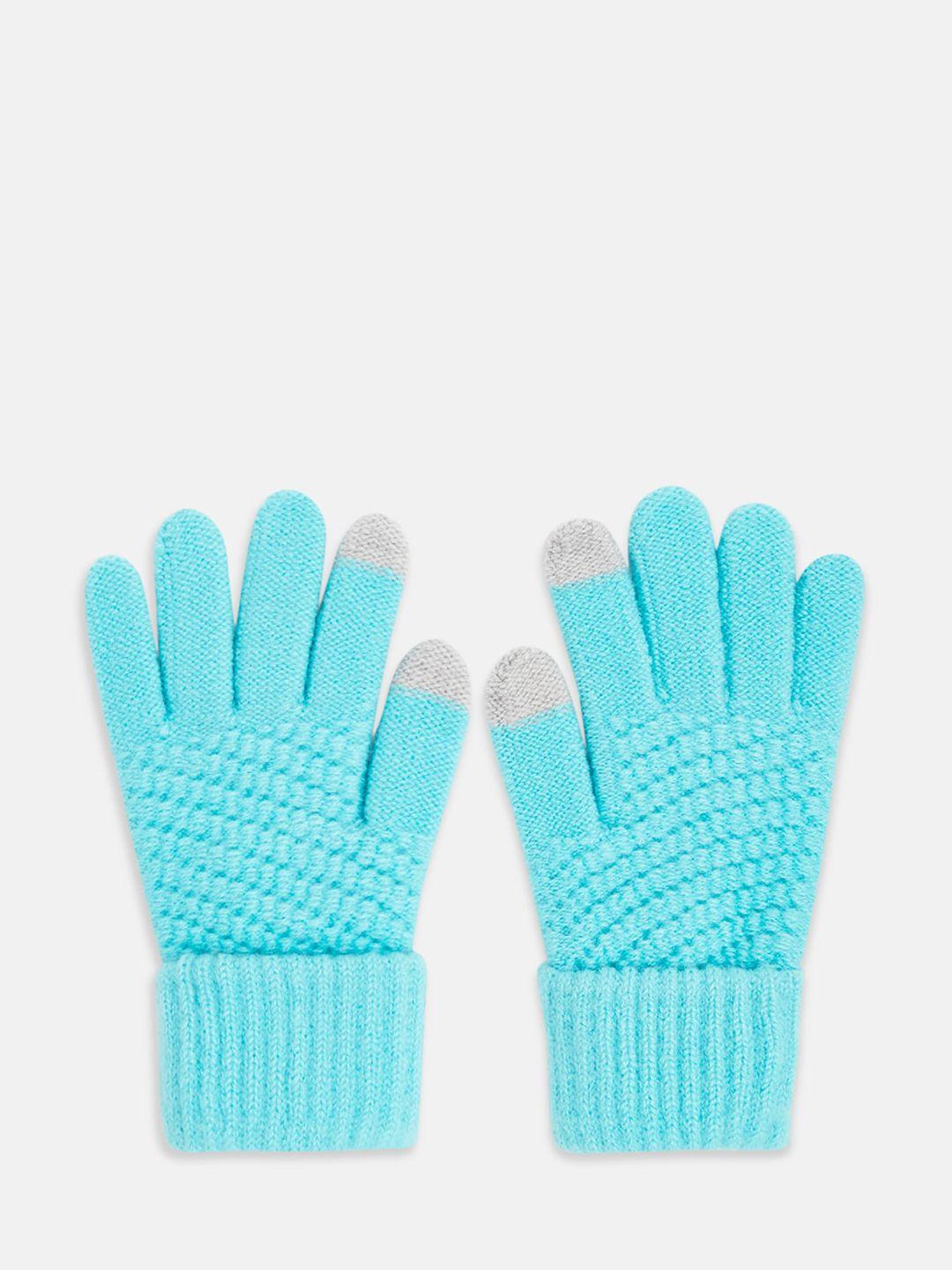 pantaloons-junior-girls-self-design-winter-woollen-gloves