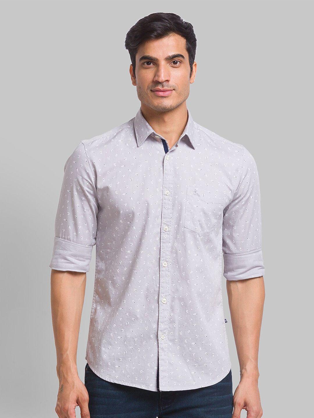 parx-men-grey-slim-fit-floral-printed-casual-shirt