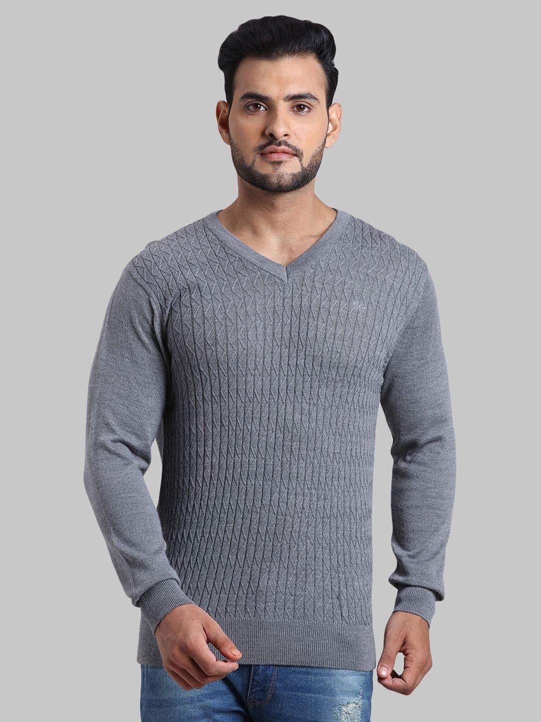 colorplus-men-grey-solid-pullover